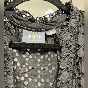 Maeve black eyelet tiered dress